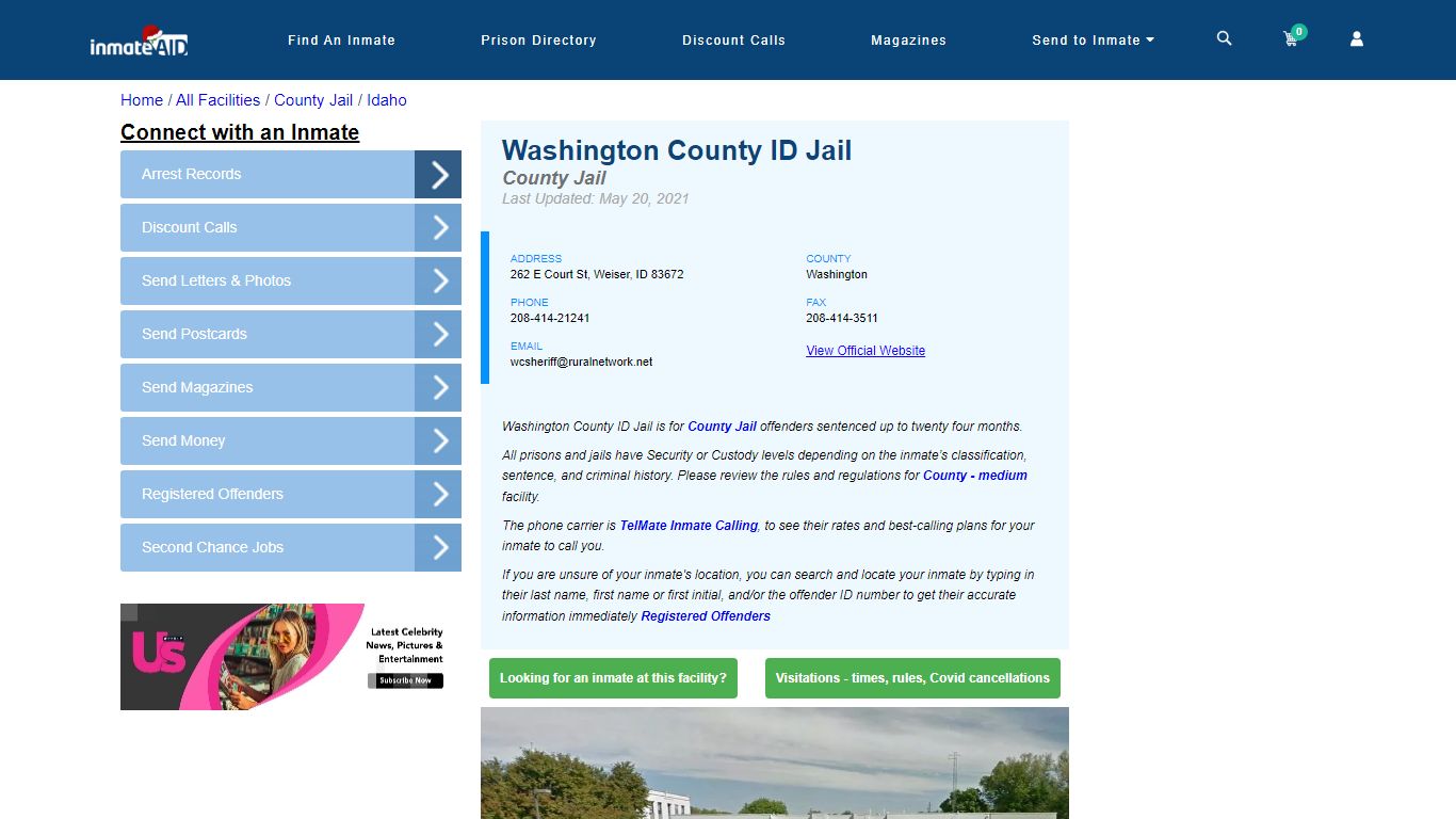 Washington County ID Jail - Inmate Locator - Weiser, ID