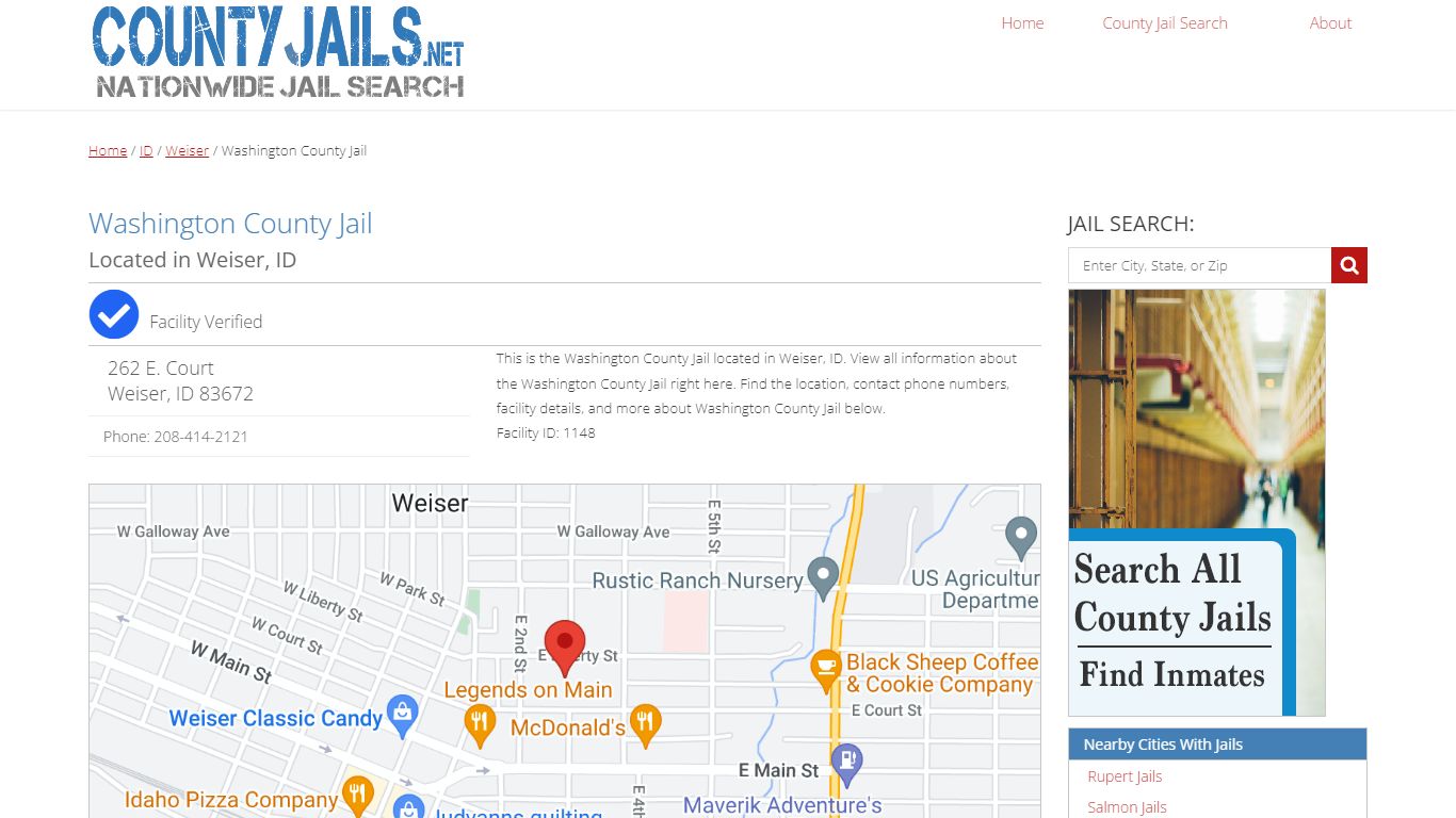 Washington County Jail in Weiser, ID | CountyJails.net