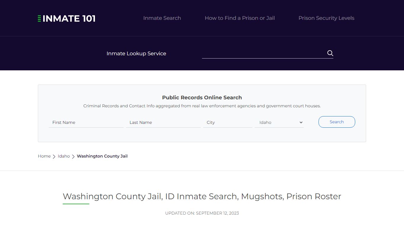 Washington County Jail, ID Inmate Search, Mugshots, Prison Roster